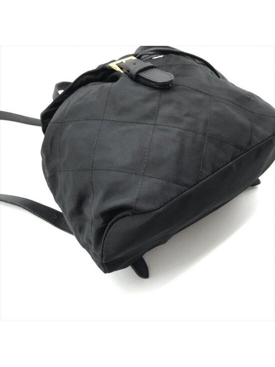 Prada Nylon Tessuto Triangle Logo Leather Backpack Black main image 4